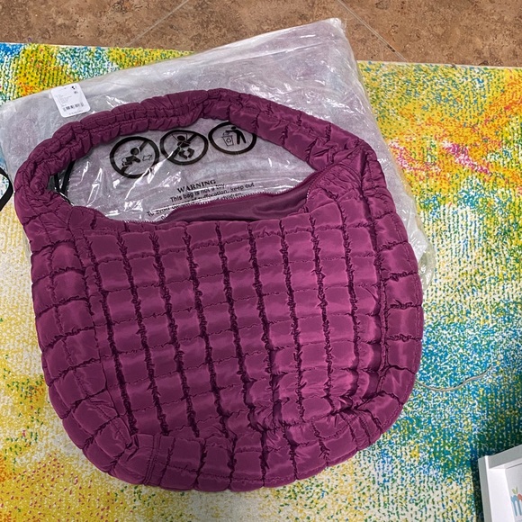 Free People Quilted Shoulder Bag in Wine - Picture 5 of 6